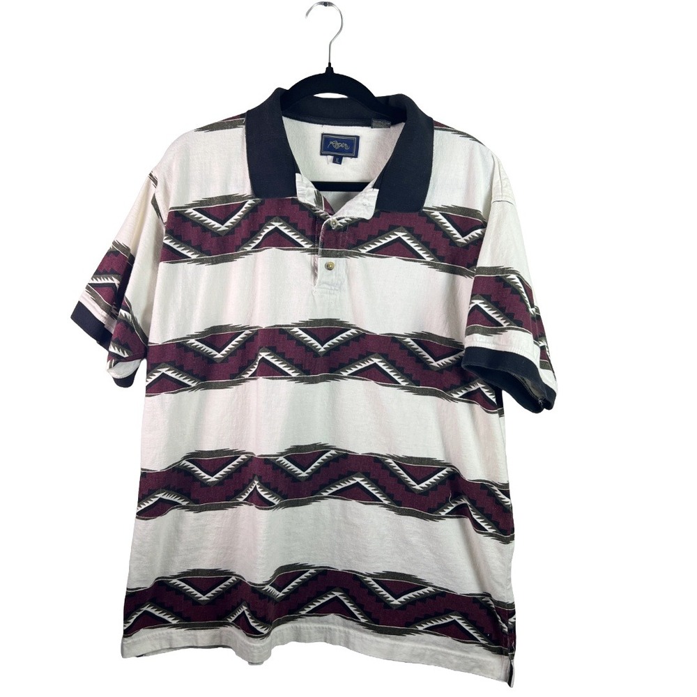 90s Vintage Roper Southwestern Aztec Polo Shirt Men's XL Western